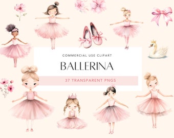 Ballerina Clipart Ballerina Girl Clipart Cute Ballerina Clipart Pink Ballerina PNG Ballerina Birthday Watercolor Baby Ballerina Clip Art