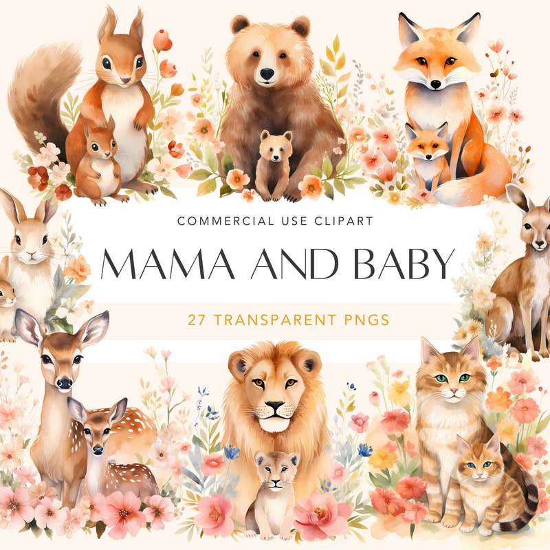 Baby Animals Clipart - Etsy