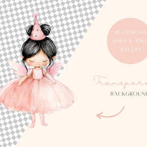 Watercolor Fairy Party Clipart Cute Fairy Birthday Party Clipart ...
