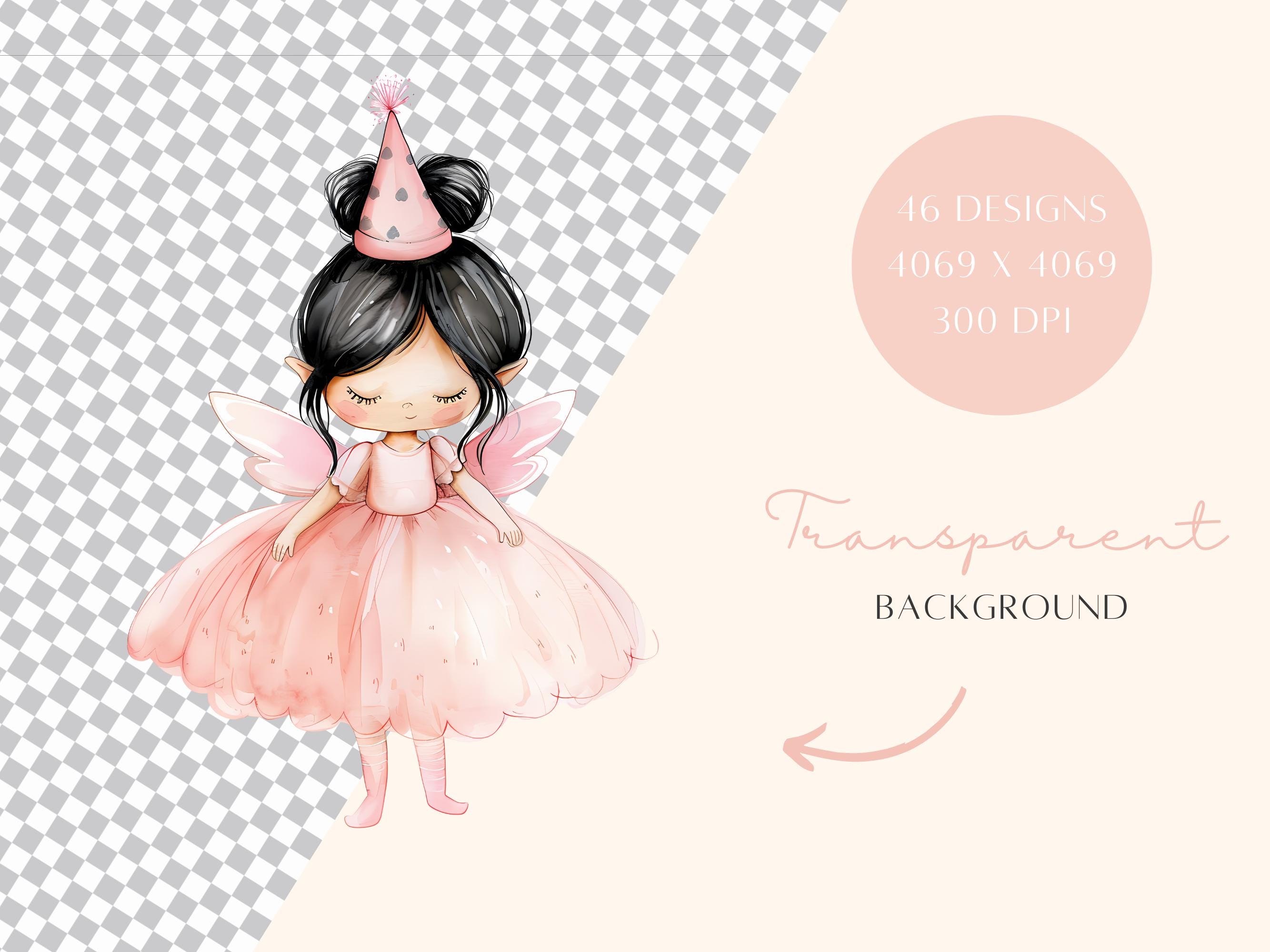 Watercolor Fairy Party Clipart Cute Fairy Birthday Party Clipart ...