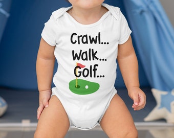 Newborn Baby Golf Bodysuit Crawl Walk Golf Boys Girls Shirt - Golfing Gift Baby Shower Country Club Infant Gift Idea