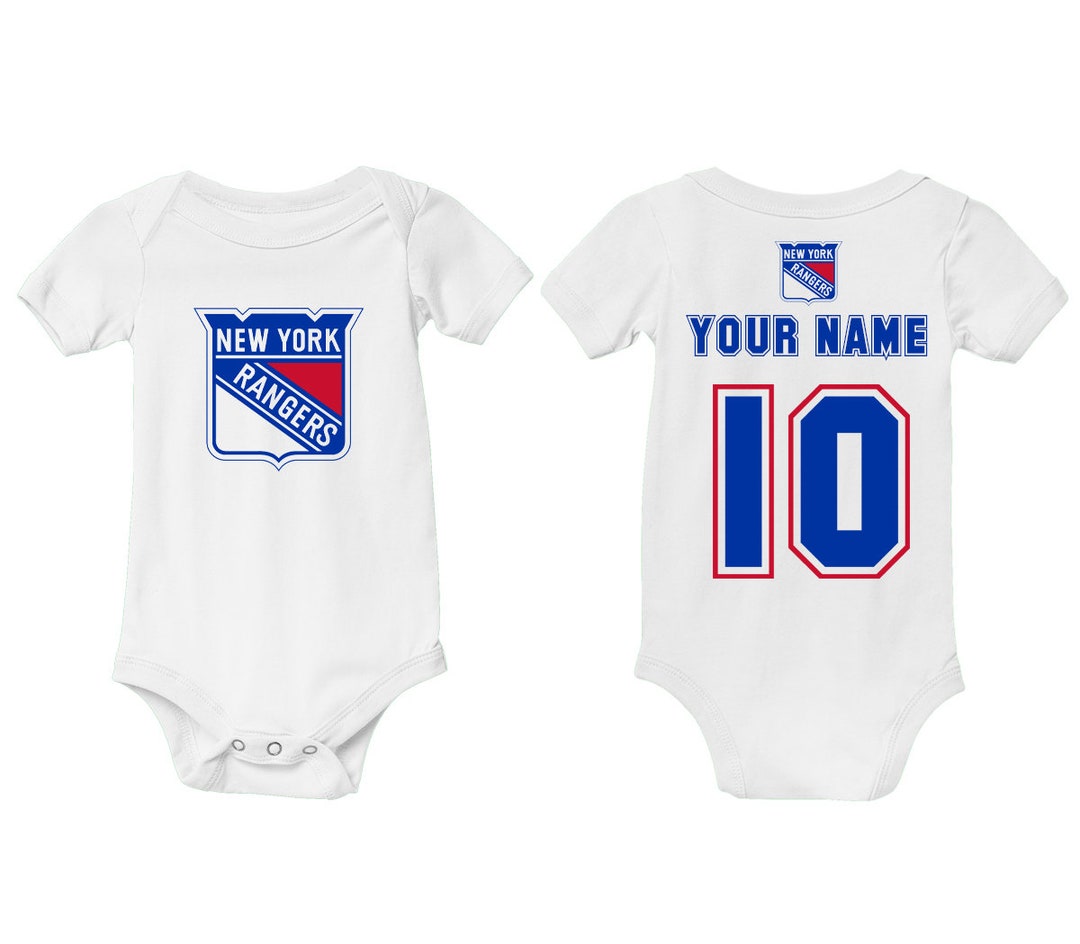 Personalized New York Rangers Baby Bodysuit Custom Kids Jersey Name