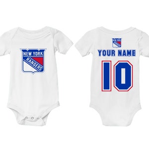 Personalized New York Rangers Baby Bodysuit Custom Kids Jersey Name # Outfit Baby Shower Gift Infant Tee - Boys Girls Toddler Kids Clothes