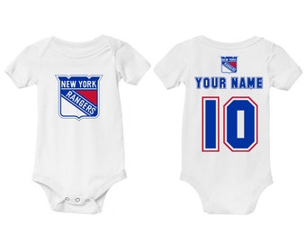 Personalized New York Rangers Baby Bodysuit Custom Kids Jersey Name # Outfit Baby Shower Gift Infant Tee - Boys Girls Toddler Kids Clothes