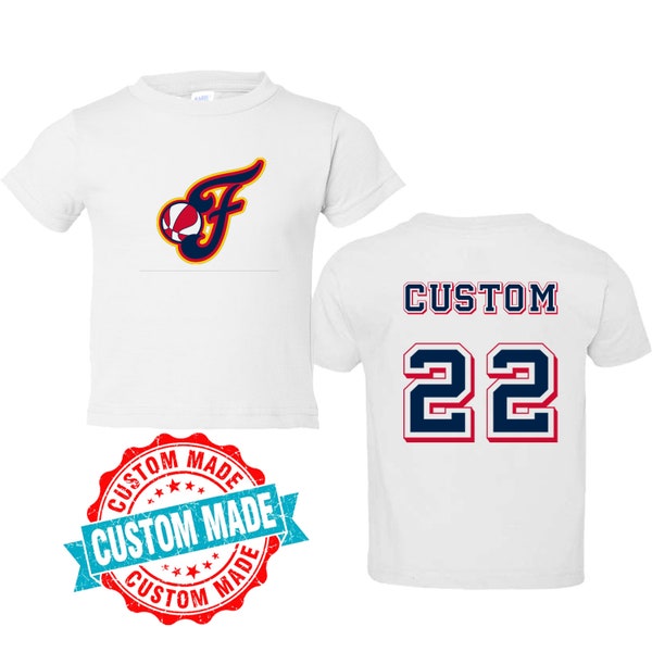 Personalized Caitlin Clark Basketball Toddler Tshirt Custom Name & Number Boys Girls Fever Fan Jersey Style