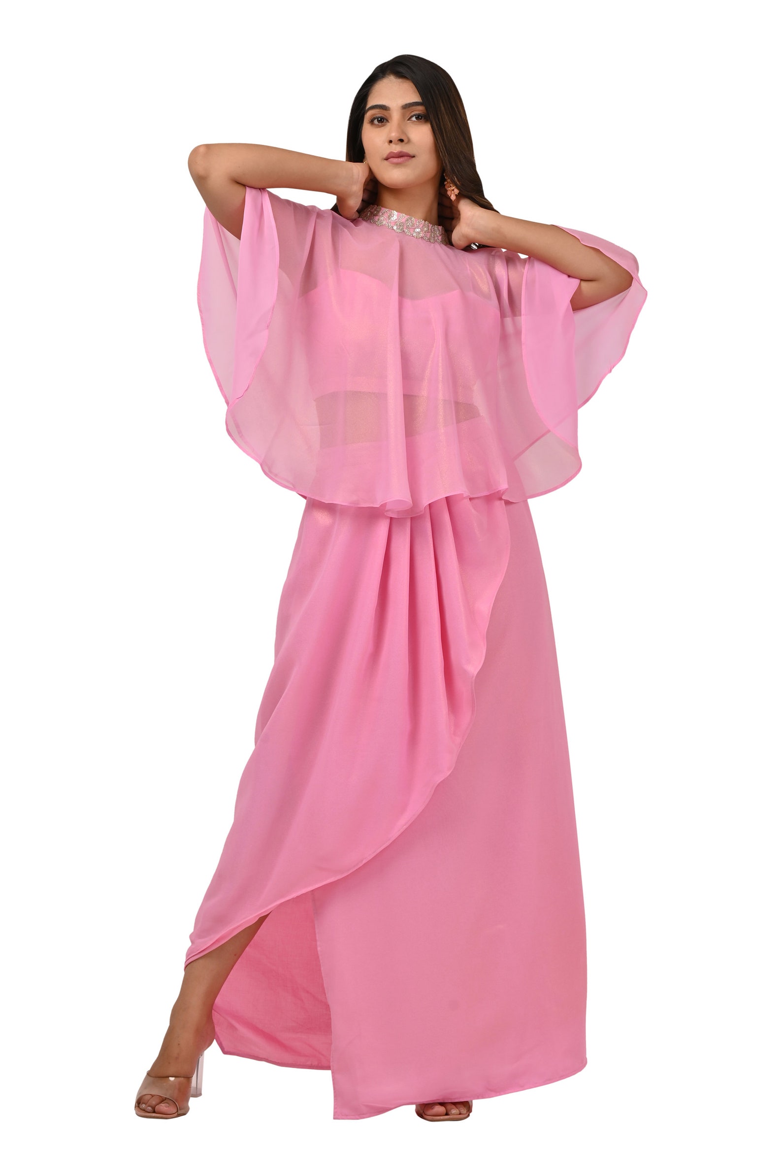 Pink jacket style indowestern