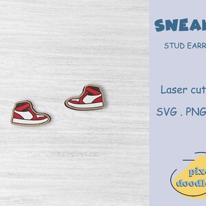 Sneaker Ohrstecker SVG-Datei | Basketball Schuhe Ohrring glowforge bereit Laserschnittdatei