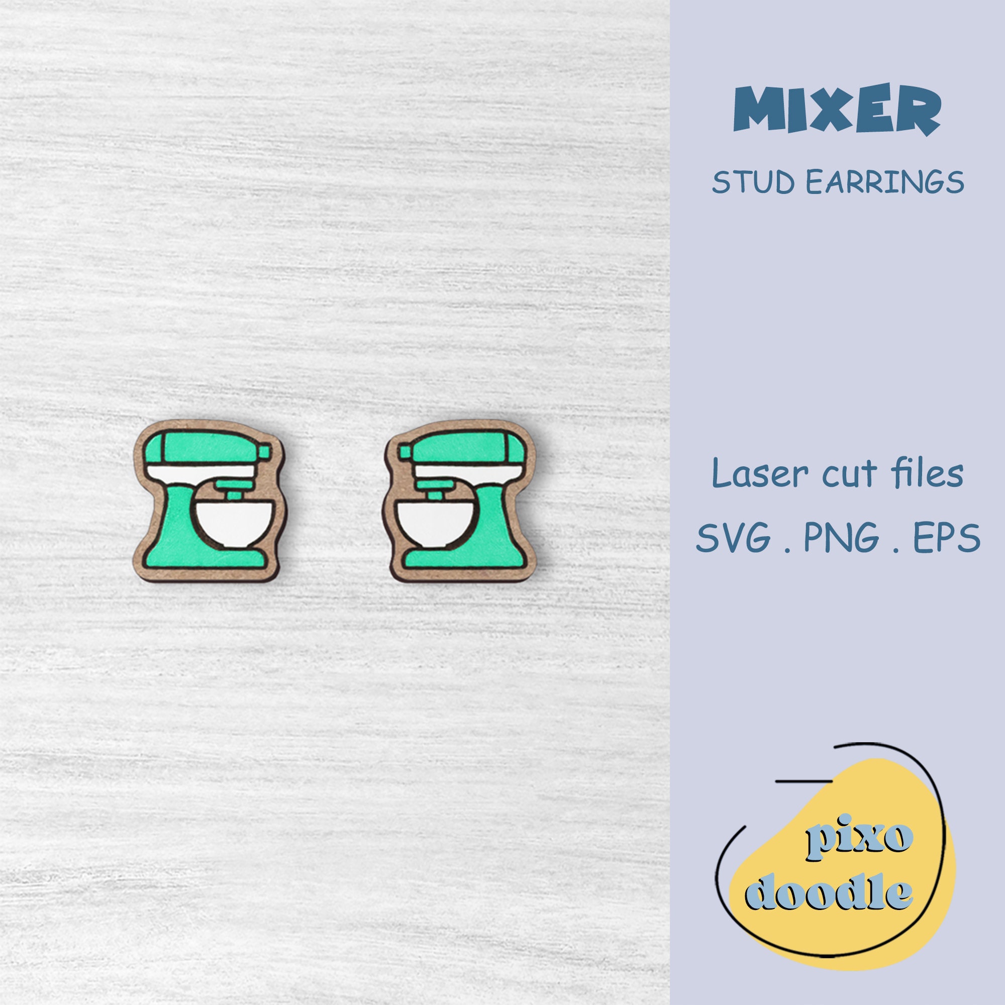Mixer Earrings SVG File Bakery Cooking Baking Kitchen - Etsy