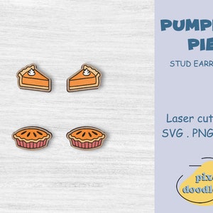Brincos de torta de abóbora arquivo SVG | Brincos de abóbora, especiarias, outono, outono, arquivo de corte a laser glowforge pronto