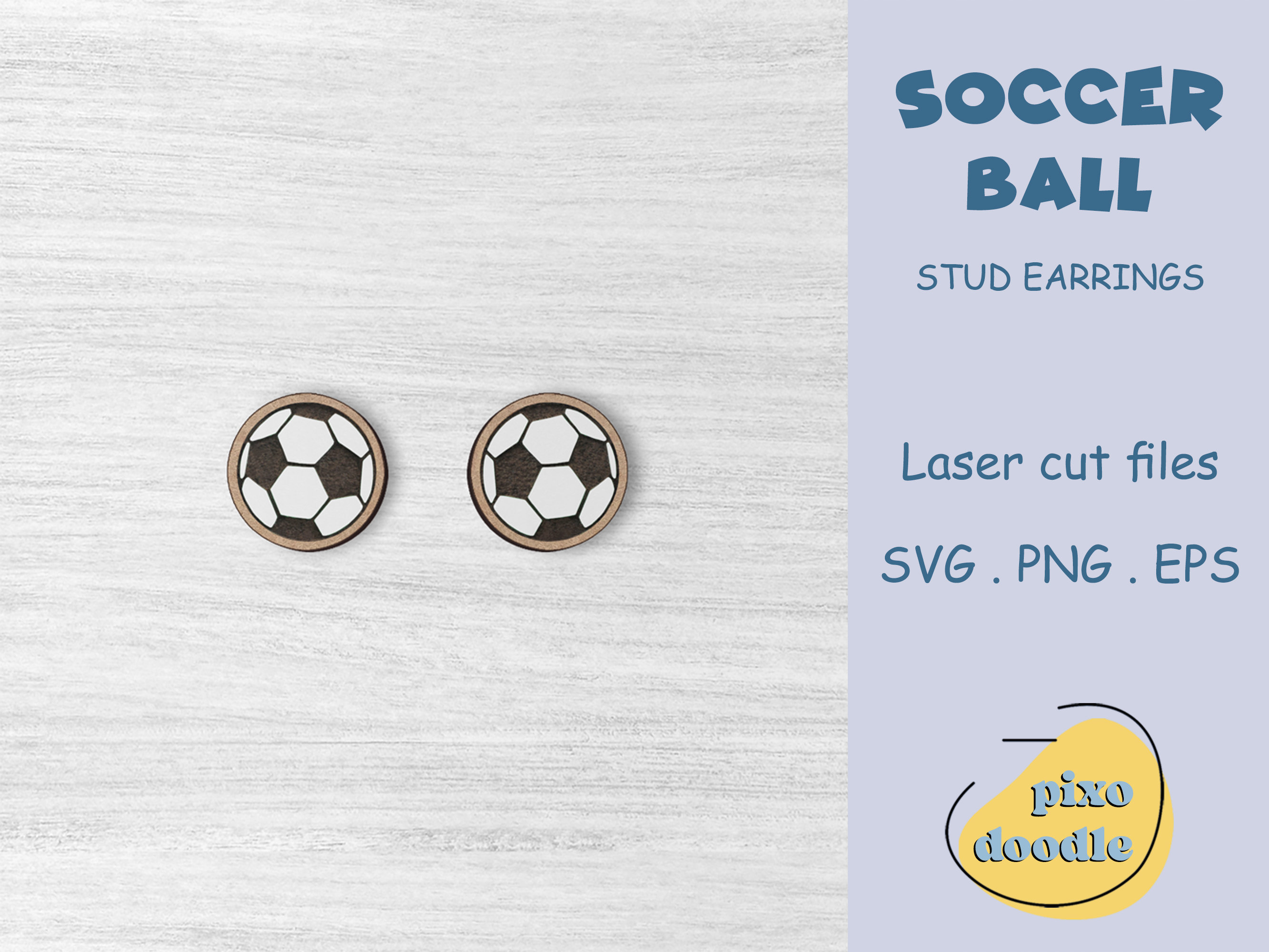 Soccer Ball Stud Earrings SVG File Sports Earring Etsy