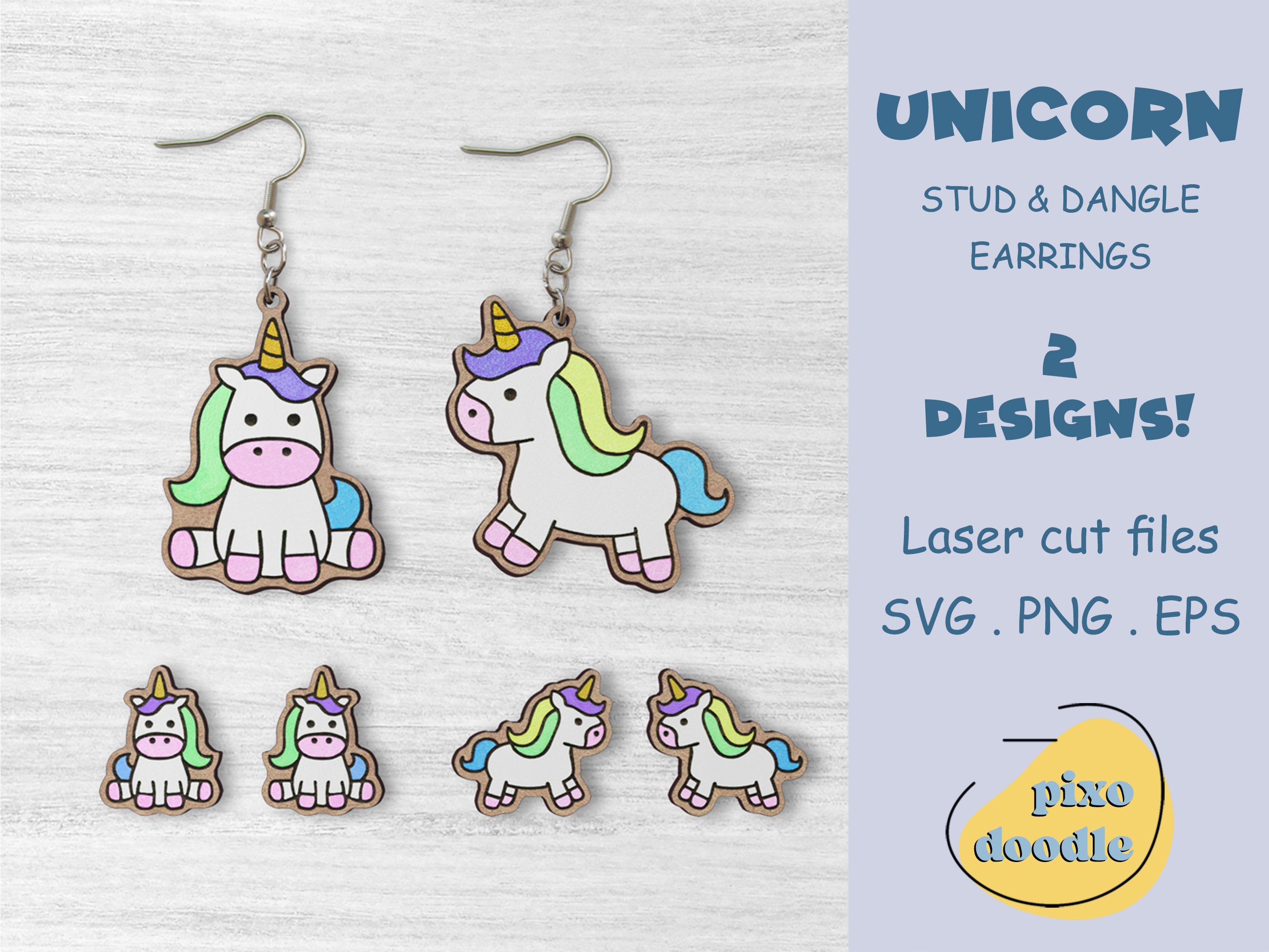 Mystical Unicorn Kids' Gold Earrings