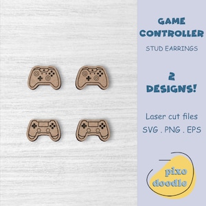 Game controller earrings SVG file | Video game controller earrings glowforge ready laser cut file