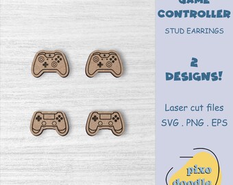 Game controller earrings SVG file | Video game controller earrings glowforge ready laser cut file