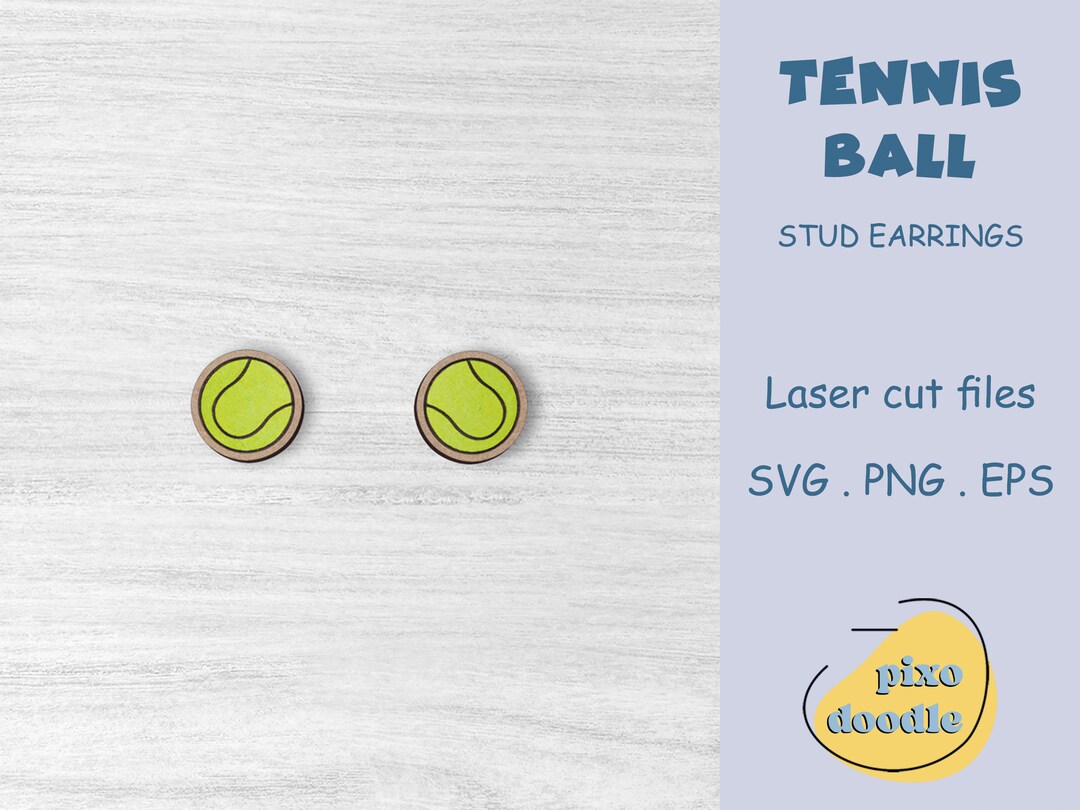 Tennis Ball Stud Earrings SVG File Sports Earring Ready Laser