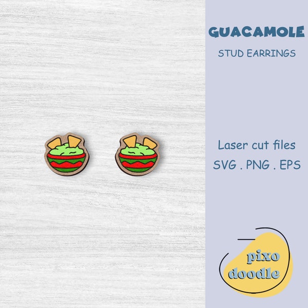 Guacamole earrings SVG file | Mexican cuisine, Mexican food stud earrings glowforge ready laser cut file