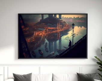 City Lights Serenade | Digital Art Print | Wall Art | AI Generated | AI Art | Digital Download | Home Decor | Printable Art