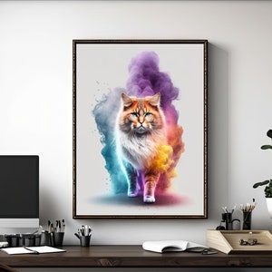 Misty Meow Animal Cat Digital Art Print Wall Art AI Generated AI Art ...
