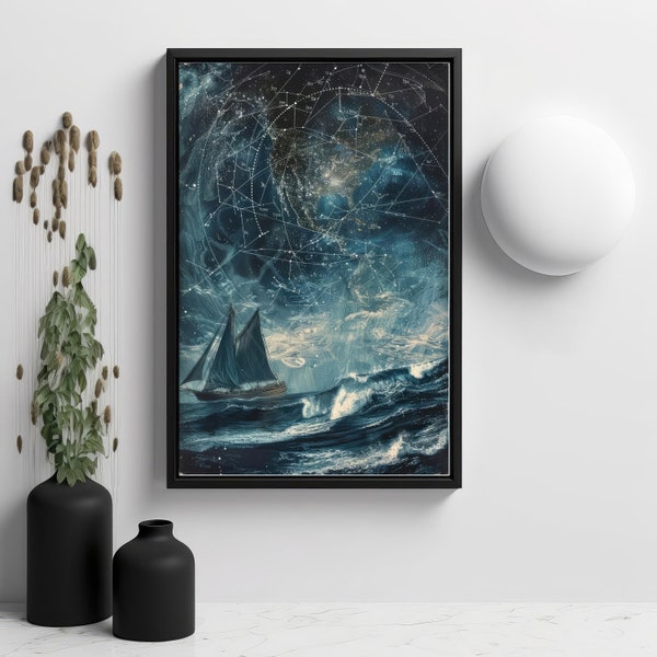 Celestial Navigation | Nautical Adventure, Digital Art Print, Wall Art, AI Generated, AI Art, Digital Download | Home Decor, Printable Art