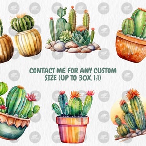 Watercolor Cactuses Clipart | Cacti, Succulent, Wild West, Mexican Floral, Desert Cactus Illustrations | Instant Download for Commercial Use