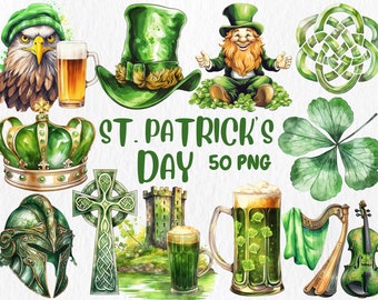 Watercolor St. Patrick's Day Clipart: Irish Illustrations (Instant Download)