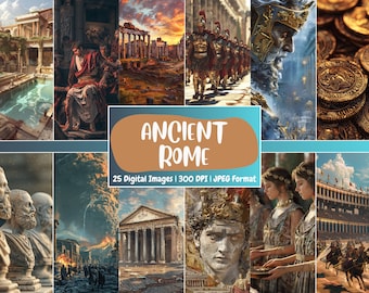 Ancient Rome Digital Paper: Roman Empire Backdrops (PDF)