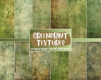 Green Texture Digital Paper: Vintage Scrapbook Backdrops (Digital Download)