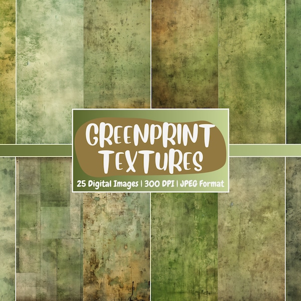 Greenprint Texture Digital Paper | Green Paper Background, Architectural Paper Backdrops, Printable, Download for Journals & Scrapbooking