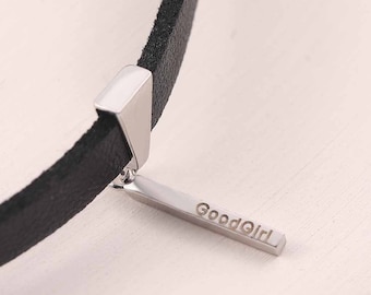 Good Girl Permanent Locking Dom Sub Leather Collar Sub