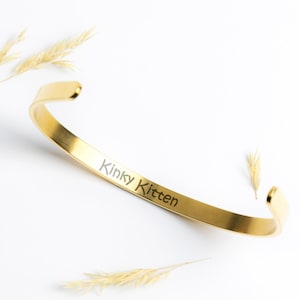 Kitten - Hidden message bracelet, dom sub gifts. Adjustable bracelet with secret message.
