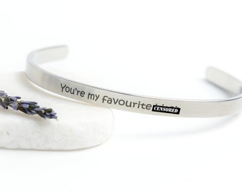 Minimalist submissive gift for her, Customized bracelet for her, Personalized jewelry with message, Elegant submissive Bracelet