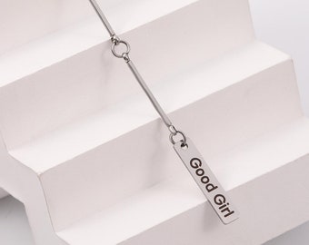 Day collar - Name plate discreet day collar dom sub Jewelry, bamboo name necklace