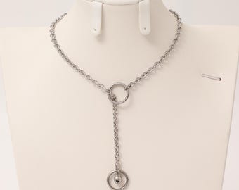 Collar de día con cierre de anillo en O - Collar de cadena deslizante - Collar de día discreto Good Girl, regalos de joyería Dom sumiso para ella, con opción de cierre
