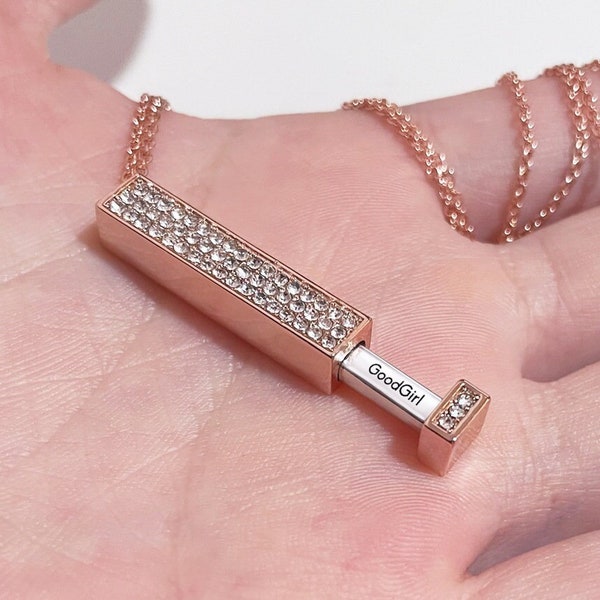 Gutes Mädchen – Halskette mit versteckter Botschaft, einziehbare Halskette mit geheimer Botschaft, Dom-Sub-Geschenke für sie