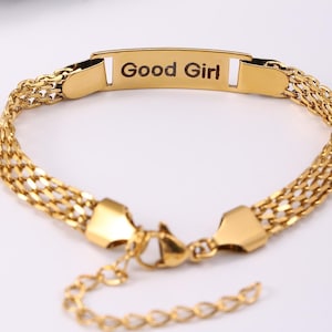 Good Girl hidden message bracelet, Discreet day collar with secret message, Dom sub gifts for her
