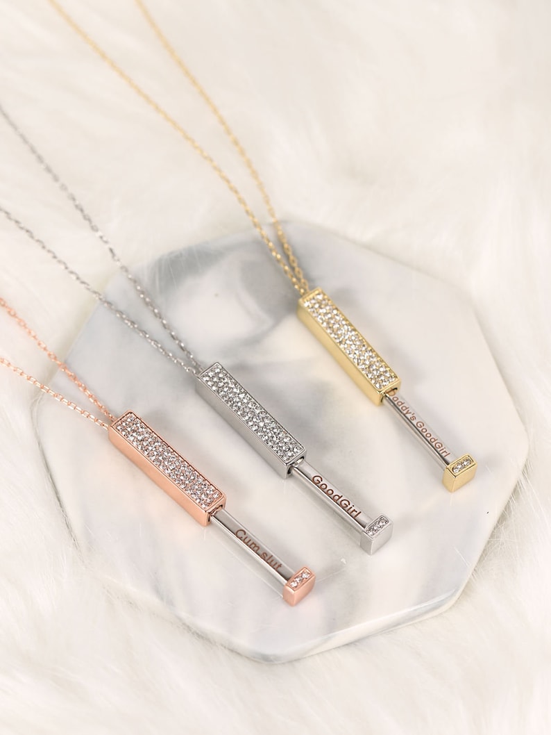 Mistress collar - Hidden message necklace, Retractable necklace with secret message, Dom sub gifts for her image 6
