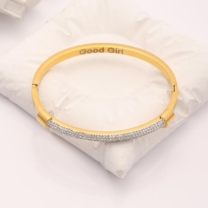 Good Girl submissive bracelet, Discreet submissive cuff with hidden message gift, Dom sub jewelry gift for her