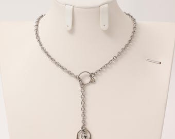 Collar de día con anillo en O - Orejas de gatito, Bloqueo permanente Joyería de dominación y subordinación Collar de día discreto Good Girl, Regalos de dominación y subordinación para ella, con opción de bloqueo