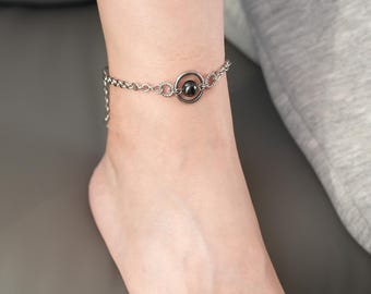 O Ring Fußkettchen. Fester Dom-Schmuck, Diskrete Verriegelung Tag Fußkettchen Unterhalsband, 24/7