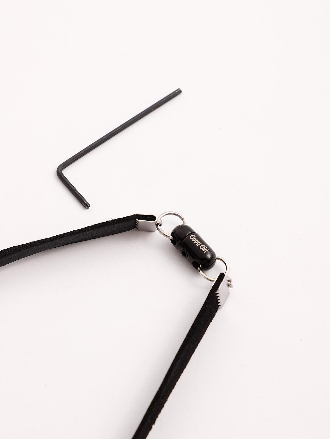 Good Girl Locking Permanent Hex Lock dom sub jewelry. Leather collar  Custom engraved hex lock dom sub gifts