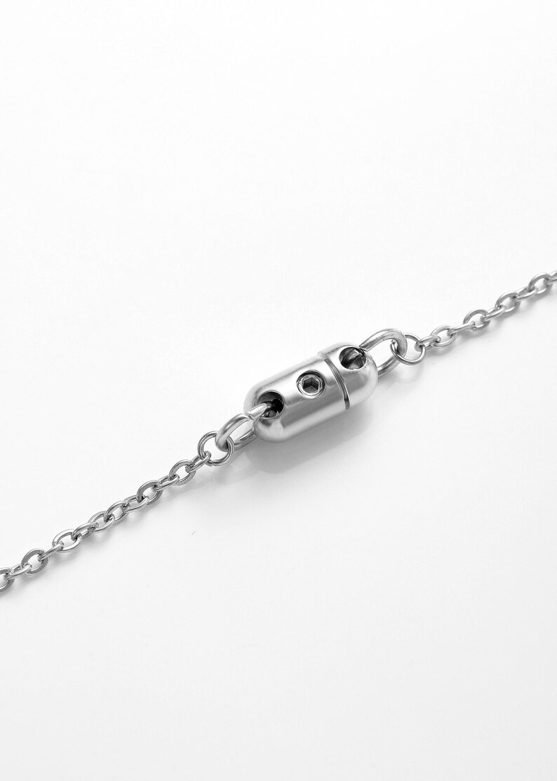 Locking day Collar – Good Girl necklace with hex lock, Discreet day collar gift for women, Dom sub jewelry, Permanent locking collar for her Hex Lock Round