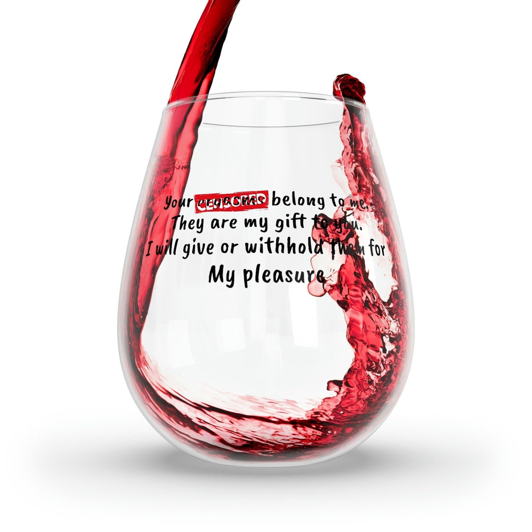 Custom Stemless Wine Glass With Quotes, Handmade Barware and Glassware