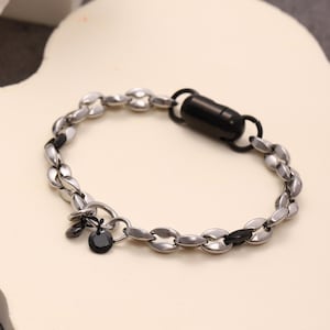 Submissive bracelet with hex lock, locking day sub collar dom sub jewelry, permanent jewelry bracelet Good Girl eternity collar