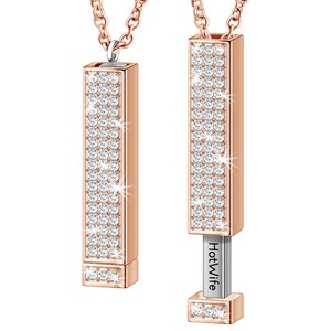 Hotwife jewelry - Hidden message necklace, Retractable necklace with secret message, Elegant Jewelry Dom sub gifts for her image 2