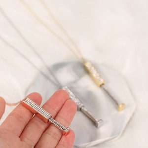 Hotwife jewelry - Hidden message necklace, Retractable necklace with secret message, Elegant Jewelry Dom sub gifts for her Gold