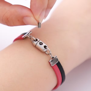 Locking bracelet discreet day collar, Hex lock permanent jewelry set for her, Dom sub gifts