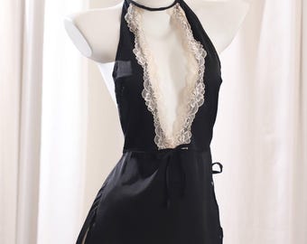 Gorean Kajira high slit dress, backless dress nightie for women, sheer nightgown, double slit dress