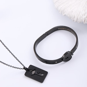 Armband met permanente vergrendeling met sleutelslothanger. Dom sub-sieraden armband met verborgen boodschap cadeau voor haar, Dom sub-cadeaus.