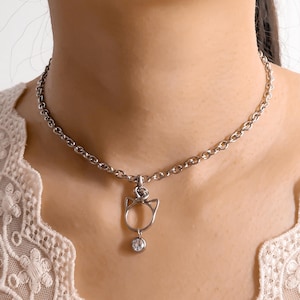 Eternity collar, Permanent locking collar, Good Girl necklace engraved hex lock clasp, dom sub jewelry gifts