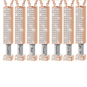 Hotwife jewelry - Hidden message necklace, Retractable necklace with secret message, Elegant Jewelry Dom sub gifts for her image 6