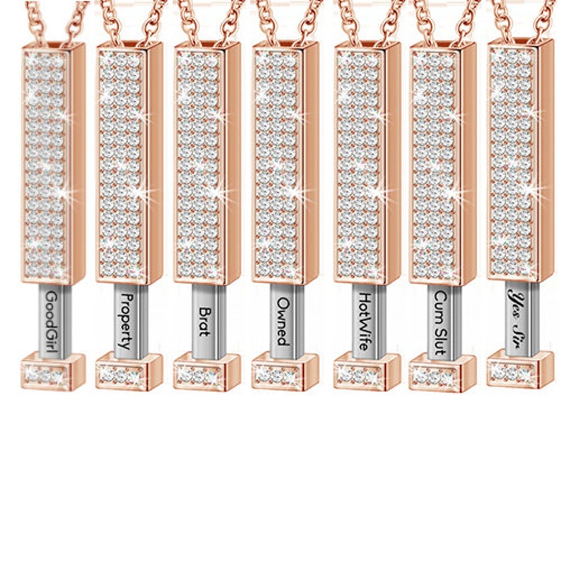 Hotwife jewelry - Hidden message necklace, Retractable necklace with secret message, Elegant Jewelry Dom sub gifts for her image 6